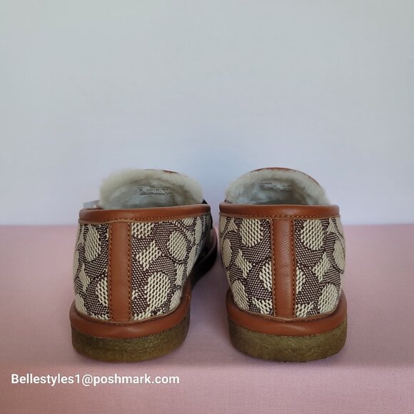 COACH Forest Slipper In Signature Textile Jacquard & Leather-Women’s Size 9B ⭐ - Picture 9 of 16